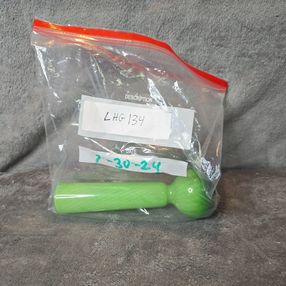 Vintage Green Cased Glass Bud Vase Swirl Stripe Satin Bulbous Base Empoli Style